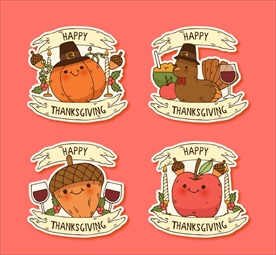 可爱表情 感恩节卡片