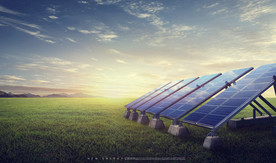 光伏发电创意合成海报