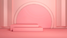 粉色立体主题产品背景素材