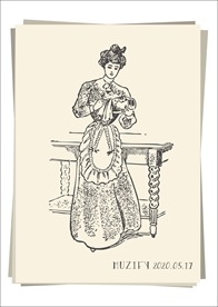 清理花瓶的女子 人物肖像画