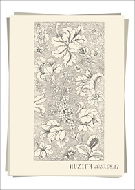 复古花卉底纹手绘稿