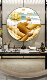 新中式麋鹿装饰画