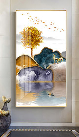 新中式发财树麋鹿玄关