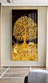 新中式发财树麋鹿玄关