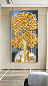 新中式发财树麋鹿玄关