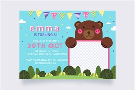 可爱儿童生日 派对邀请卡