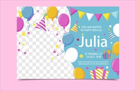 可爱生日聚会 派对邀请卡