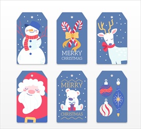 蓝色圣诞节吊牌