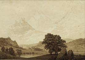 暗色风格古典风景油画