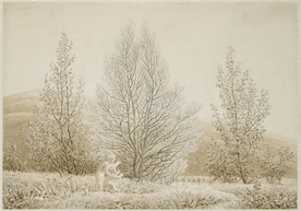 暗色风格古典风景油画