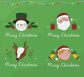 创意圣诞节 角色头像标签