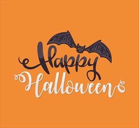 卡通蝙蝠万圣节艺术字