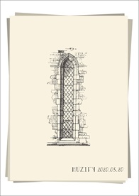 欧式复古窄窗手绘稿