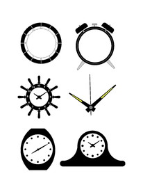 钟表盘面手绘矢量图