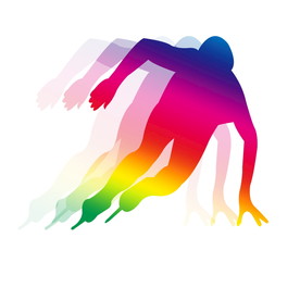 彩色重影系列运动滑冰