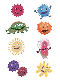 细菌 矢量细菌 卡通细菌 手绘