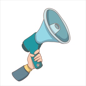 扬声器 呼喊 卡通 夸张 喇叭