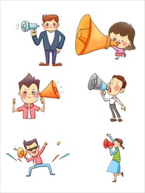 扬声器 呼喊 卡通 夸张 喇叭