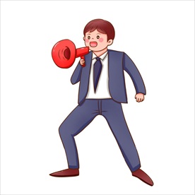扬声器 呼喊 卡通 夸张 喇叭