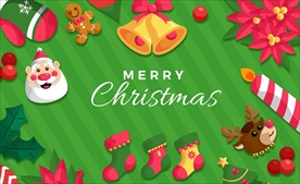 绿色圣诞节快乐贺卡