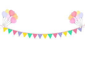 六一儿童节彩旗气球元素
