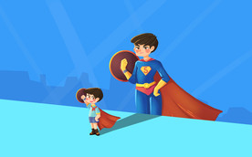 梦想变超人六一儿童节插画