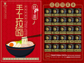 拉面面馆宣传菜单