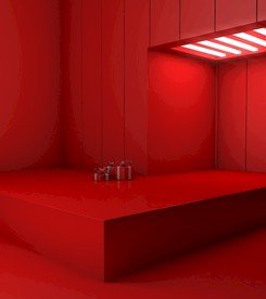 红色背景 红色舞台 几何场景