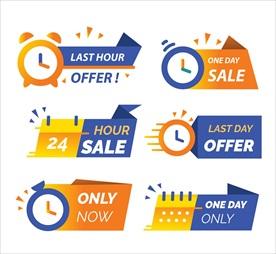 限时促销标签设计矢量素材