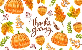 橙色感恩节树叶和南瓜