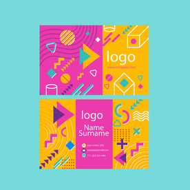 名片模板炫彩名片 蓝色名片 简