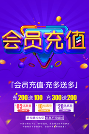会员充值优惠活动渐变商场宣传