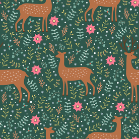 无缝花纹 鹿