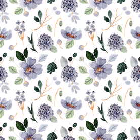 无缝花纹 水彩画