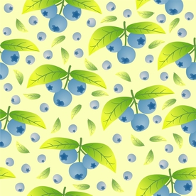 无缝花纹 蓝莓