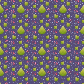 无缝花纹 浆果秋叶