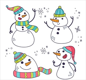 卡通笑脸雪圣诞节