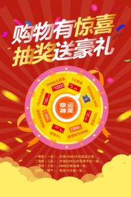 幸运转盘红色商场活动展板