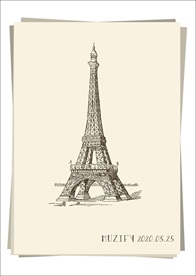 埃菲尔铁塔素描画