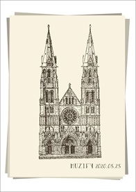 欧洲科隆大教堂 素描画
