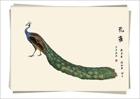 孔雀 水墨画