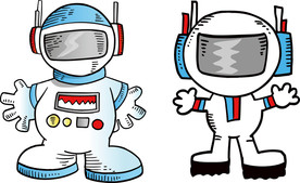 卡通航天飞机太空服宇宙飞船素材