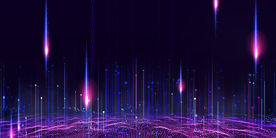 科技背景炫彩光效数据线网