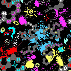 大牌卡通抽象扎染迷彩