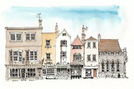 水彩建筑插画