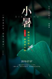 小暑气节古风淡雅夏季海报展板