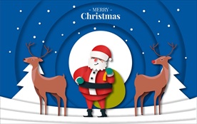 圣诞老人和麋鹿