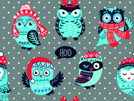 手绘卡通猫头鹰