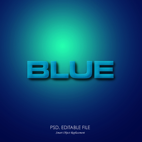 字体样式 蓝色浮雕字体效果