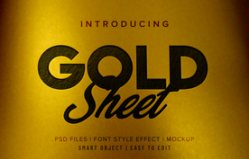 字体样式 金色背景压印效果